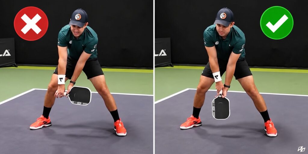 correct paddle position for half volleys