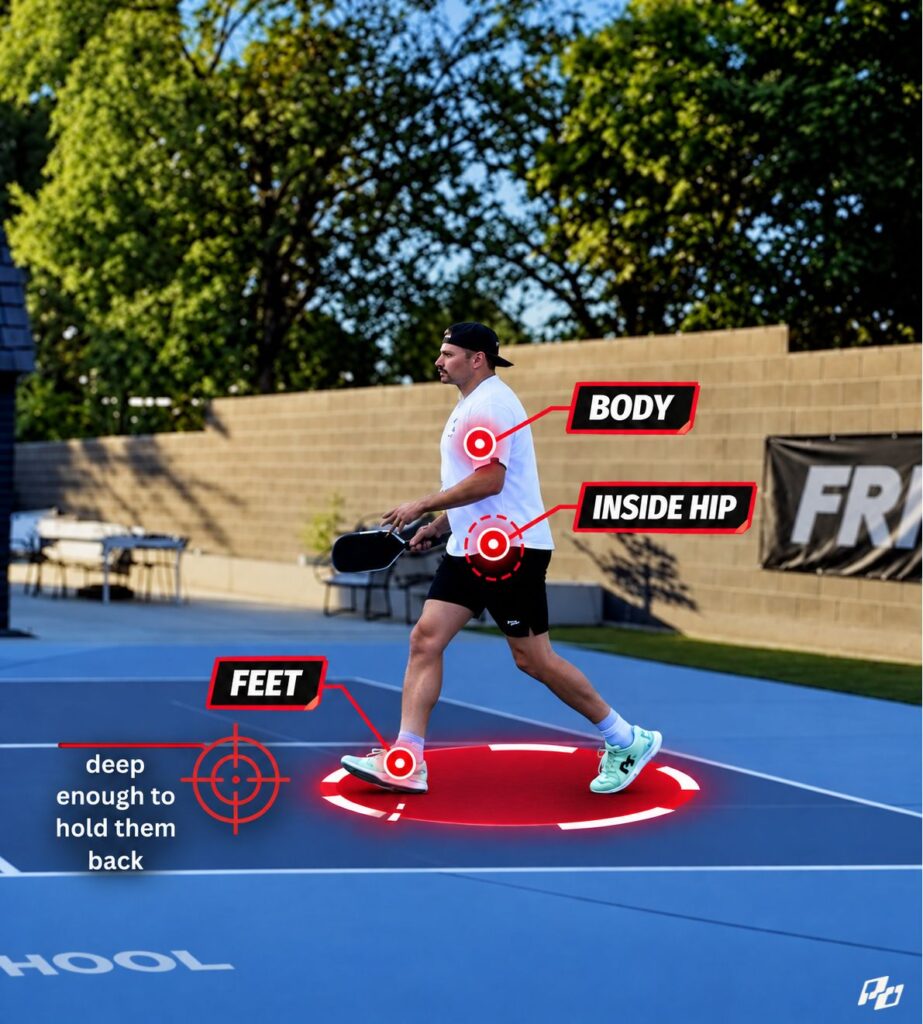 where to target the pickleball player in the transition zone