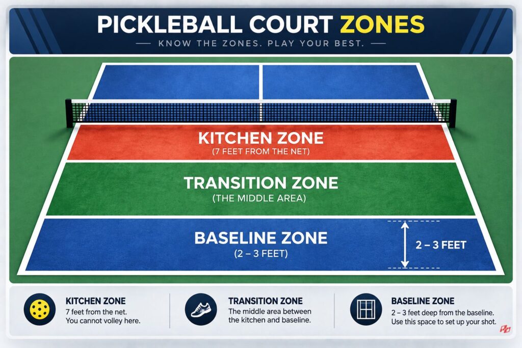 pickleball court zones