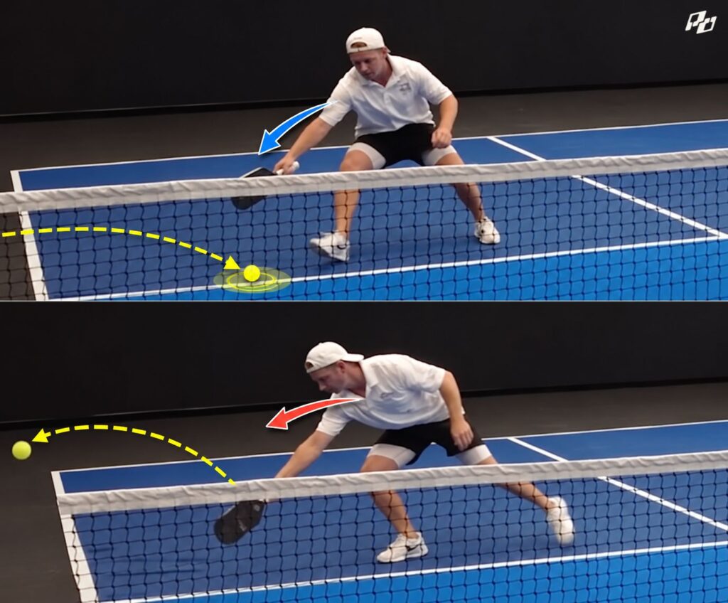 redirect the eball sidewhen the player is in transition and advancing forward towards the itchen lineways