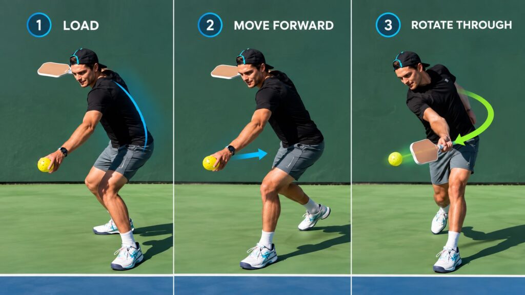 The Step-Through Serve Works—But Most Rec Players Get the Order Backward 2 pickleball serve body mechanics