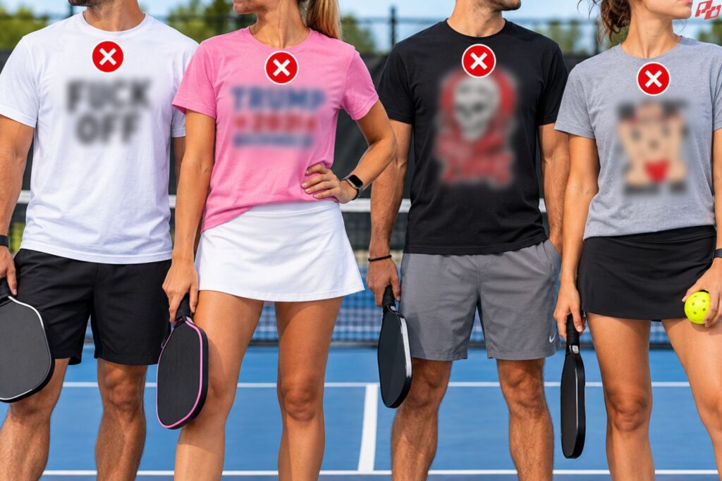 pickleball court apparel no offensive shirts
